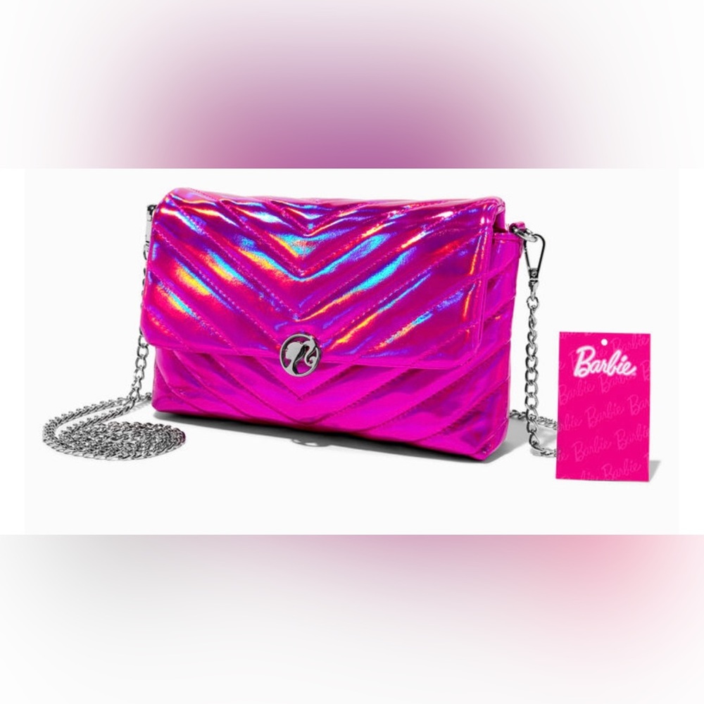 Brand new holographic pink Barbie purse
